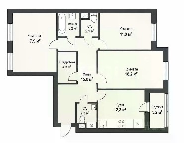 Продается 3-комн. квартира, 87,4 м²