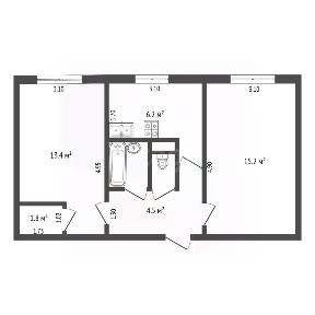Продается 2-комн. квартира, 44,1 м²