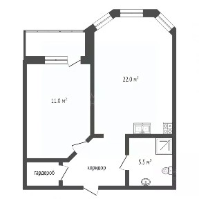 Продается 1-комн. квартира, 45,8 м²