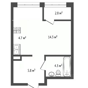 Продается студия, 31,9 м²