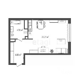 Продается студия, 32 м²