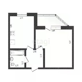 Продается 1-комн. квартира, 35,6 м²