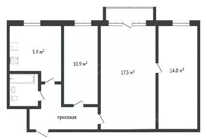 Продается 3-комн. квартира, 57,1 м²