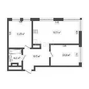Продается 2-комн. квартира, 52,2 м²