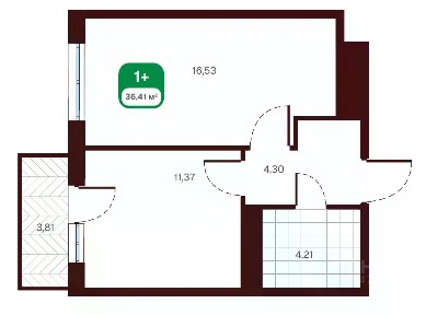 Продается 1-комн. квартира, 40,22 м²