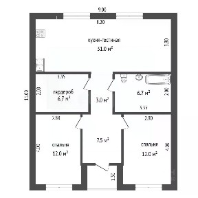 Продается 1-этажный дом, 80 м²