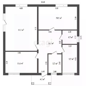 Продается 1-этажный дом, 109,3 м²