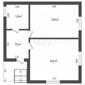 Продается 1-этажный дом, 65,5 м²