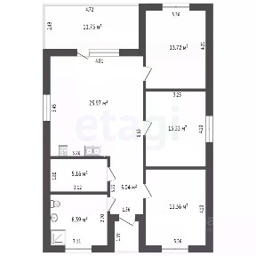 Продается 1-этажный дом, 98,1 м²