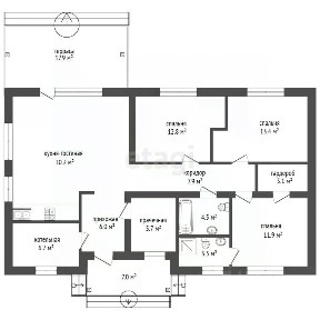 Продается 1-этажный дом, 132,6 м²
