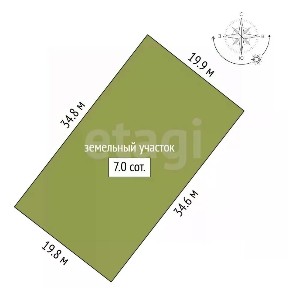 Продается 1-этажный дом, 74 м²