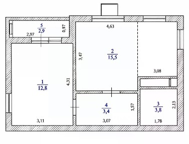 Продается 2-комн. квартира, 37,5 м²