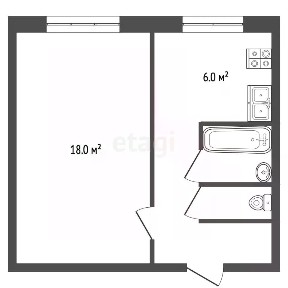 Продается 1-комн. квартира, 33,2 м²