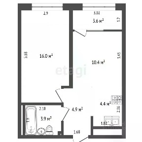 Продается 1-комн. квартира, 39,2 м²
