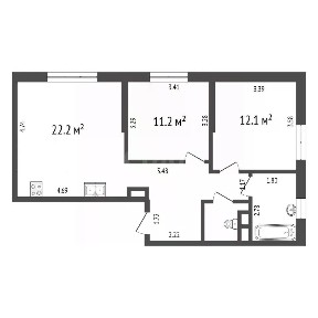 Продается 2-комн. квартира, 62,5 м²