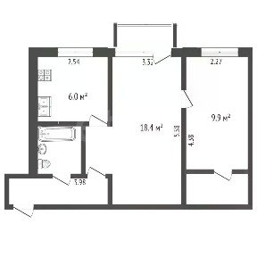 Продается 2-комн. квартира, 44,5 м²