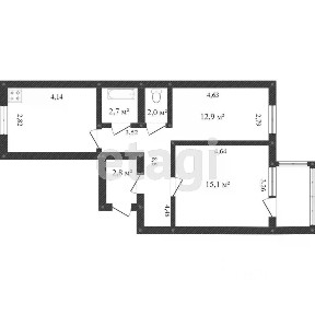 Продается 2-комн. квартира, 56,3 м²