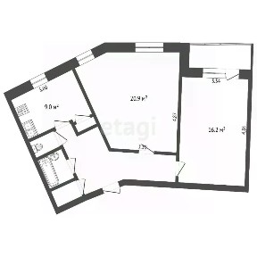 Продается 2-комн. квартира, 62,1 м²