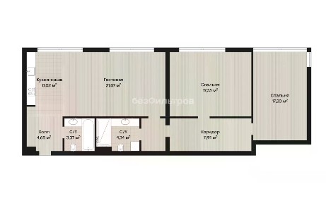 Продаются 3-комн. апартаменты, 89,9 м²