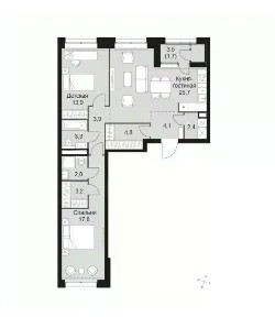 Продается 3-комн. квартира, 83 м²