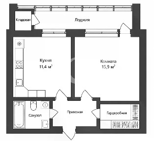 Продается 1-комн. квартира, 38,2 м²