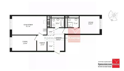 Продается 3-комн. квартира, 70,5 м²