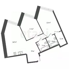 Продаются 2-комн. апартаменты, 70 м²