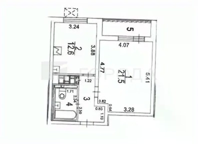 Продается 1-комн. квартира, 43,4 м²