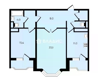 Продается 2-комн. квартира, 70,8 м²