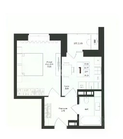 Продается 1-комн. квартира, 36,26 м²