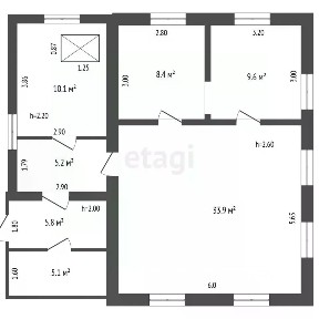 Продается 1-этажный дом, 67,2 м²