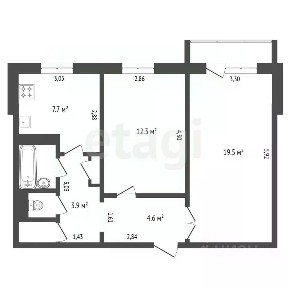 Продается 2-комн. квартира, 50 м²