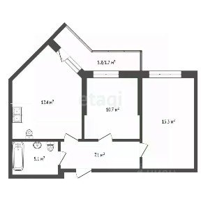 Продается 2-комн. квартира, 55,6 м²