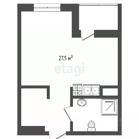Продается студия, 27,5 м²