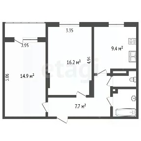 Продается 2-комн. квартира, 53,8 м²