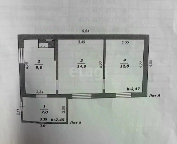 Продается 1-этажный дом, 47 м²