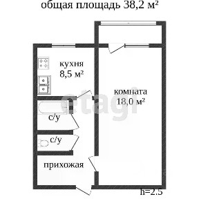 Продается 1-комн. квартира, 40,5 м²