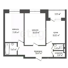 Продается 2-комн. квартира, 60,5 м²