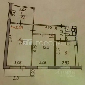 Продается 3-комн. квартира, 57,1 м²