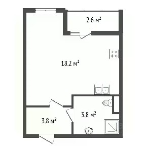 Продается студия, 27,1 м²