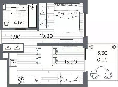 Продается 1-комн. квартира, 36,19 м²