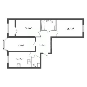Продается 3-комн. квартира, 86,34 м²