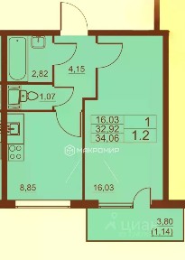 Продается 1-комн. квартира, 32,9 м²