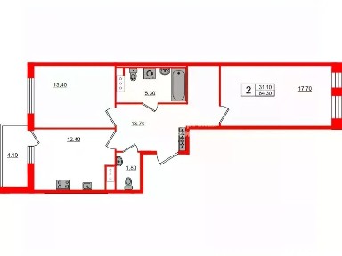 Продается 2-комн. квартира, 65,3 м²