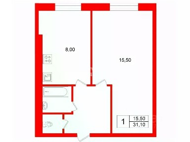 Продается 1-комн. квартира, 31,1 м²