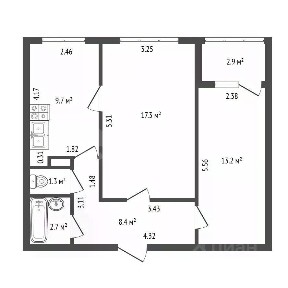 Продается 2-комн. квартира, 52,6 м²