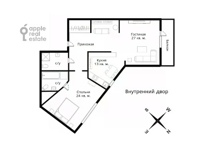 Сдается 2-комн. квартира, 88 м²