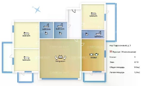 Сдается 4-комн. квартира, 189 м²