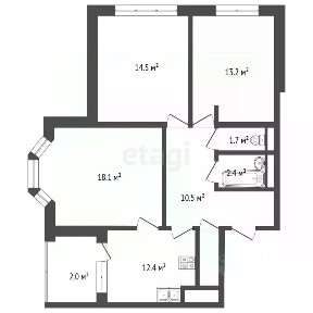 Продается 3-комн. квартира, 75 м²