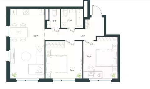 Продается 3-комн. квартира, 61,4 м²